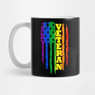 Veteran LGBT Gay Pride  American Flag Military Mug